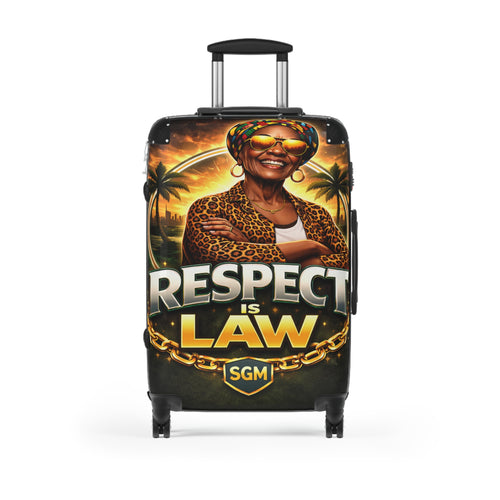Suitcase — 'Respect Is Law' Travel Carry-On with Bold Afrocentric Graphic