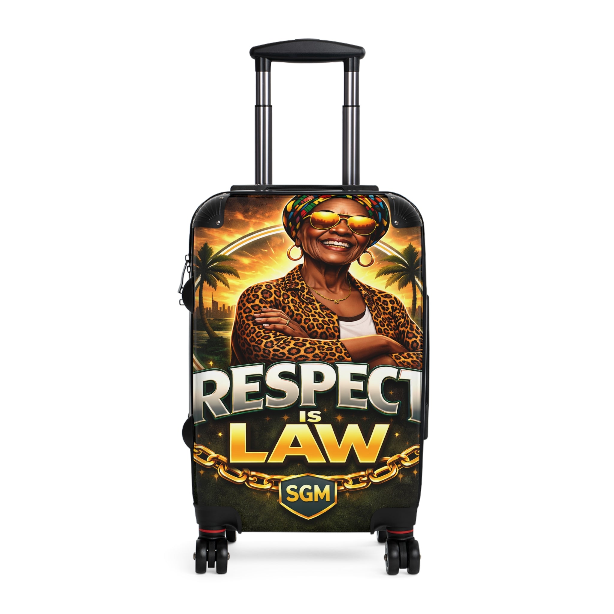 Suitcase — 'Respect Is Law' Travel Carry-On with Bold Afrocentric Graphic