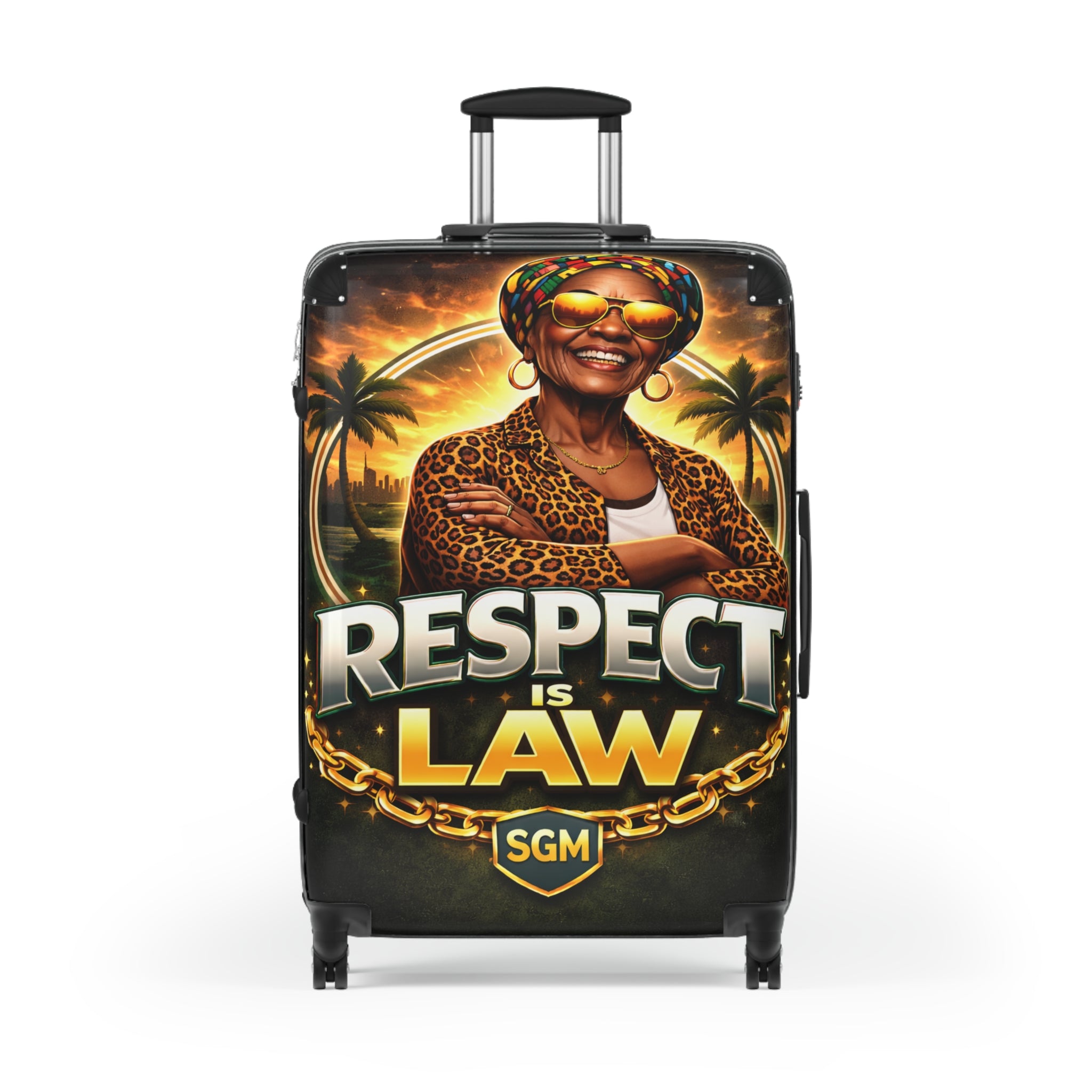 Suitcase — 'Respect Is Law' Travel Carry-On with Bold Afrocentric Graphic