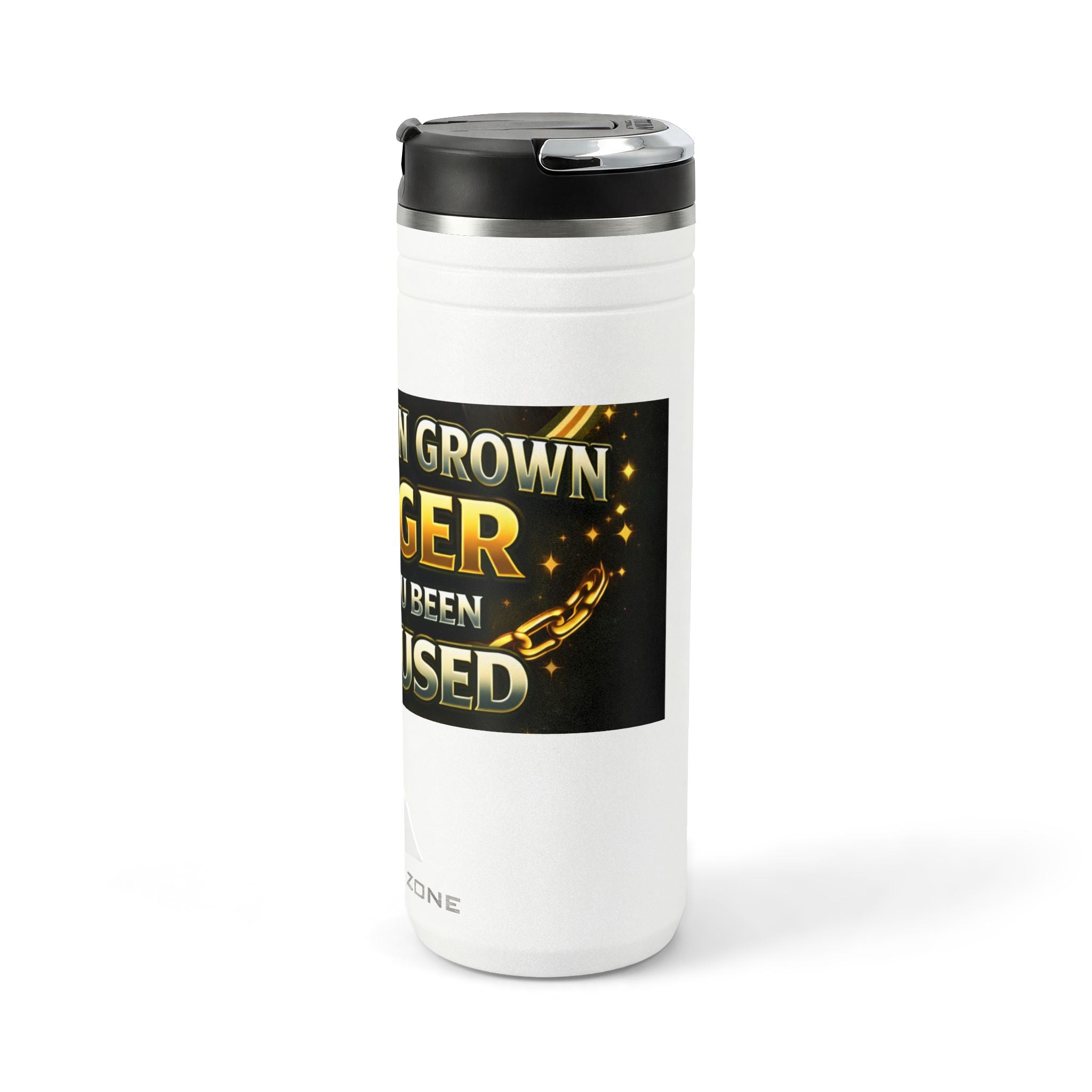 24oz Titan Thermal Straw Tumbler — "I Have Been Growing Longer Than You’ve Been Confused" Gold Chain Design