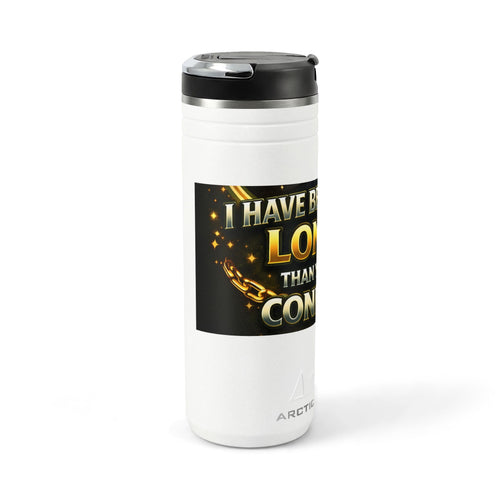 24oz Titan Thermal Straw Tumbler — "I Have Been Growing Longer Than You’ve Been Confused" Gold Chain Design